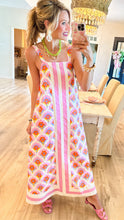 Pink Multi Flower Motif Printed Midi Dress