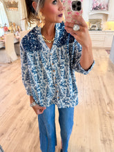 Blue Christmas Toile Top