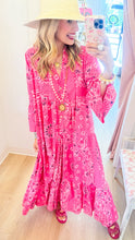 RESTOCK Fuchsia Paisley Embroidered Midi Dress