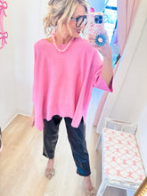 Pink Short Sleeve Pullover Sweater