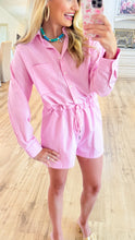 Pink Striped Collard Romper