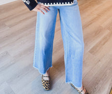 Flying Monkey High Rise Raw Hem Wide Leg Jeans