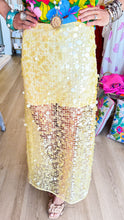 Yellow Sequin Maxi Skirt
