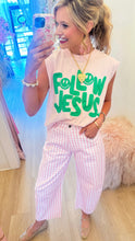 Pastel Pink Follow Jesus Muscle Tee