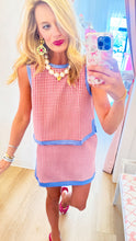 Red Gingham Contrast Binding Skort Set