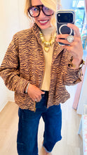 Camel Tiger Print Suede Jacket