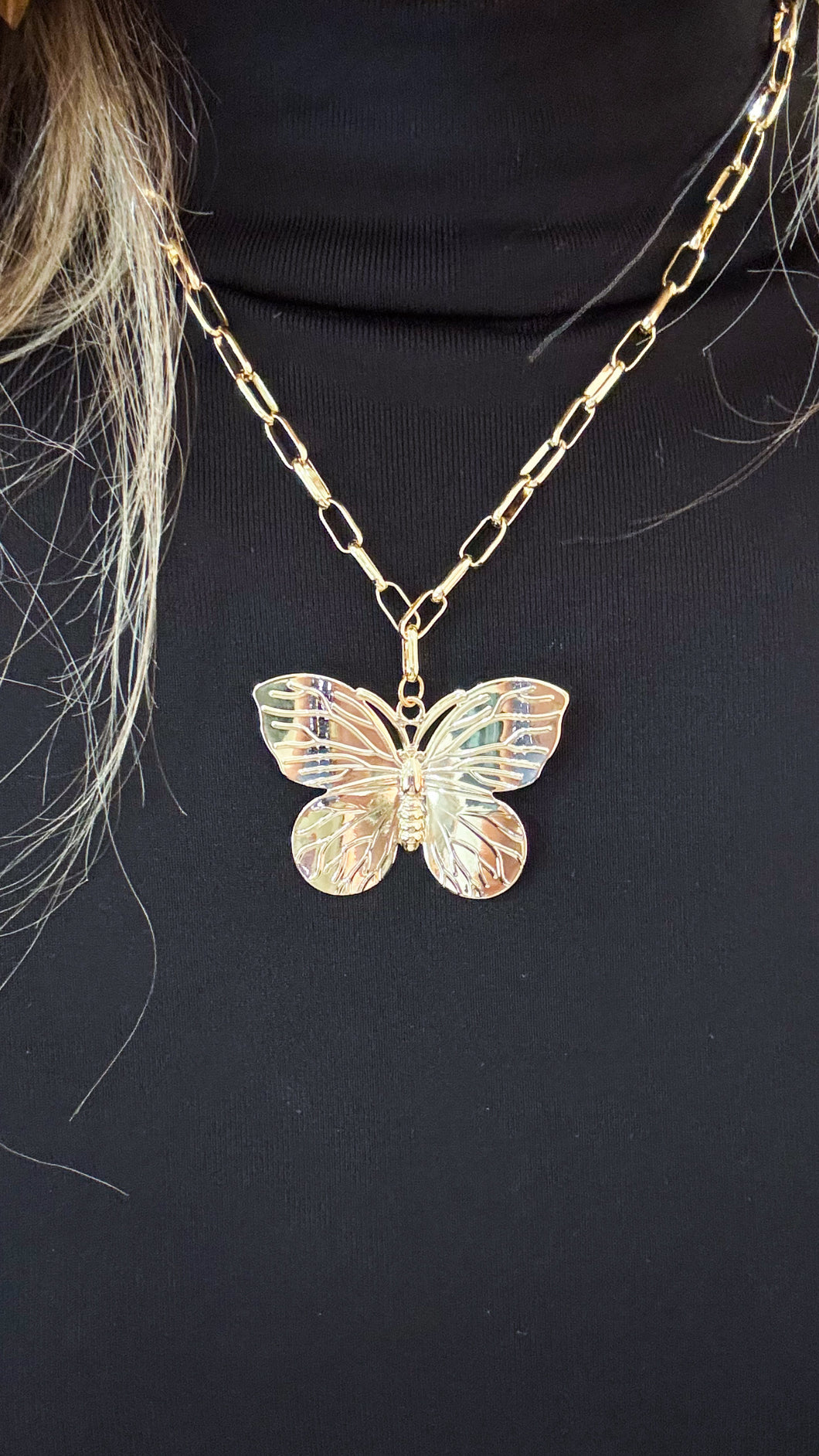 Gold Butterfly Chain Necklace