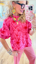 Ivy Jane Pink and Red Floral Vine Top