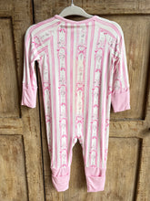 Pink Stripe Ruffle Bow Onezie