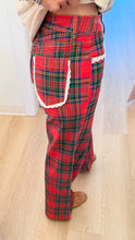 Red Plaid Wide Leg Pants