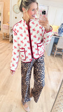 Red Quilted Cowboy Print Jacket