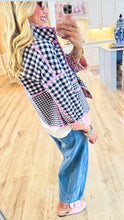 Pink and Navy Multi Print Reversible Jacket