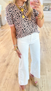 Light Pink Leopard Print Blouse