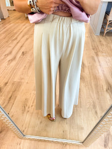 Cream Wide Leg Pants