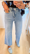 Risen Light Wash High Rise Wide Leg Jeans