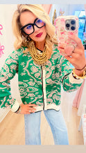 Green Paisley Knit Sweater Cardigan
