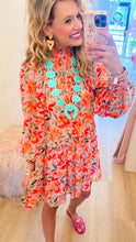 Pink Multi Floral Chiffon Mini Dress