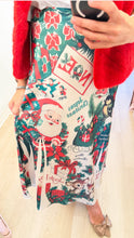 Christmas Satin Midi Skirt