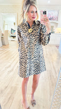 Metallic Leopard Button Up Dress