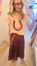 Taupe Mock Neck Horseshoe Sweater