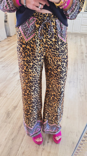 Brown Multi Leopard Print Pants
