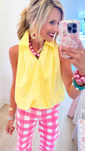 Butter Yellow Collared Bubble Hem Top