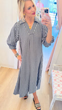 Black and White Gingham Midi Dress