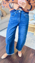 Dark Wash Cuffed Barrel Jeans