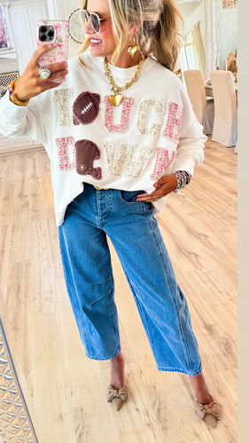 Off White Touchdown Patchwork Sweatshirt