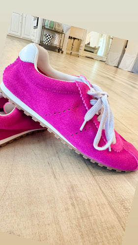 Fuchsia Suede Sneaker