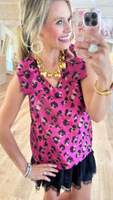Hot Pink Leopard Print Bow Top