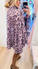 Purple Leopard Ruffle Detail Top