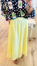 Lemon Eyelet Detail Midi Skirt