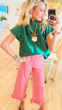 Pine Ruffle Neck Top