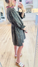 Chocolate Leopard Print Puff Sleeve Mini Dress