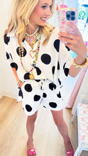 White and Black Polka Dot Short Set
