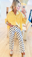 Gold Gingham Button Down Top