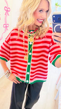 Pink and Red Stripe Cardigan