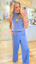 Chambray Sleeveless Mockneck Pant Set