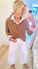 Choco and Cream Polka Dot Top