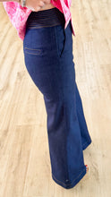 Dark Denim Contrast Stitch Wide Leg Jeans