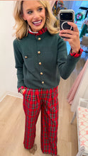 Red Tartan Plaid Wide Leg Trousers