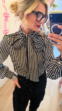 Black and White Stripe Neck Tie Top