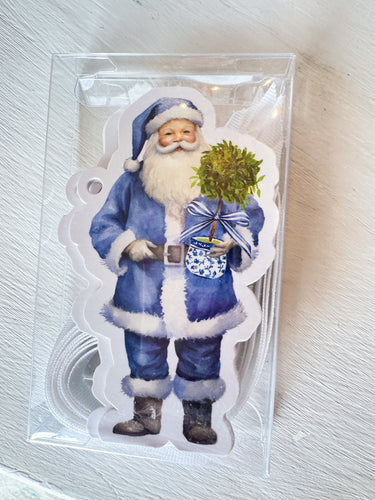 Blue Santa Gift Tag