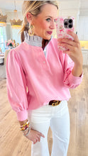 Pink Contrast Ruffle Top