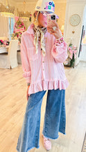 Pink Multi Stripe Gauze Button Up Top