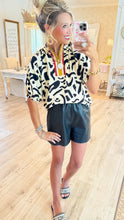 THML Off White Printed Zip Up Top