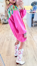 Queen of Sparkle Pink Oversized Wreath and Bow Sweater