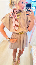 Taupe Puff Sleeve Mini Dress