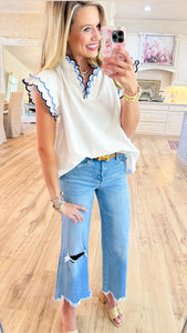 Vervet Wide Leg Cropped Jean